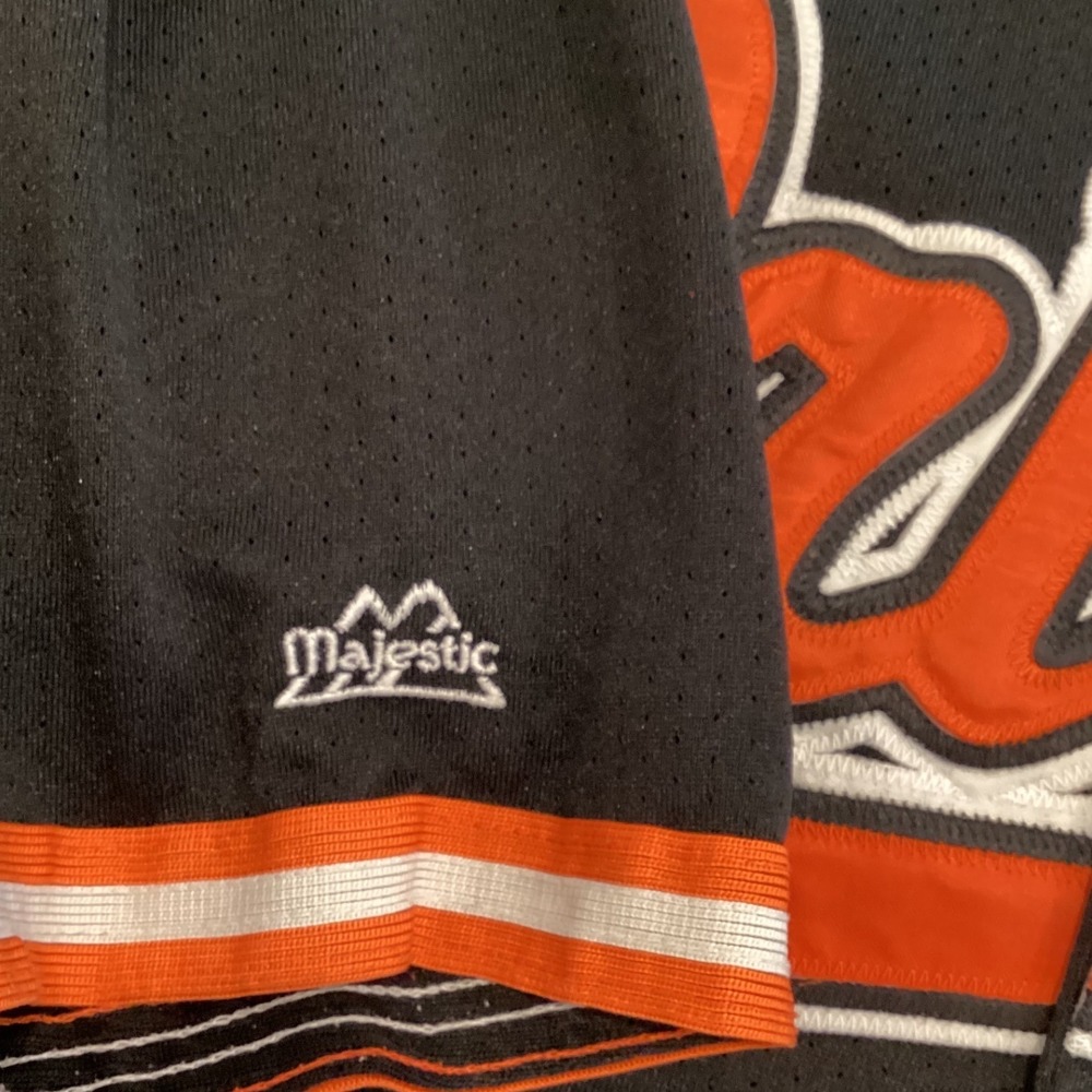 Majestic Vintage Baltimore Orioles MLB Jersey Black Orange Mesh Button Down XL - Picture 4 of 7